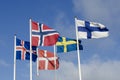 Nordic flags Royalty Free Stock Photo