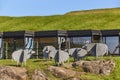 Nordic house building in Torshavn. Faroe island cultural center. Nordurlandahusid