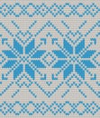 Nordic Knitted texture blue on white Seamless Pattern. EPS 10 vector