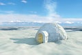 Nordic landscape with igloo Royalty Free Stock Photo