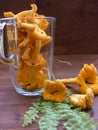 Nordic and russian cuisine : chanterelle mushroom vertical photo