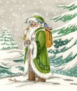 Nordic Santa Claus in green dress