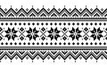 Christmas vector long seamless winter pattern, inspired by Sami people, Lapland folk art design, traditional knitting and embroide Royalty Free Stock Photo