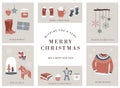 Nordic, Scandinavian winter elements and Hygge concept design, Merry Christmas card, banner, background