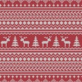 Nordic seamless pattern with deer.  Christmas backdrop with knitting texture. Vector illustration Royalty Free Stock Photo