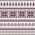 Nordic seamless winter knitted brown pattern