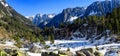 Nordic tracks of Cauterets, Pyrenees mountains, France Royalty Free Stock Photo