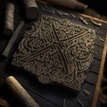 Nordic Viking runes, ancient stone carving, illustration, Generative AI