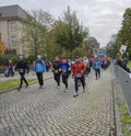 Nordic walking Sport holiday, marathon in Germany, Magdeburg, oktober 2015 Royalty Free Stock Photo