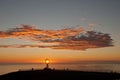 Nordkapp. Globe Monument at North Cape, Norway. Midnight at Nordkapp