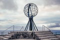 Nordkapp, Norway - June 6, 2016: Globe monument at Nordkapp, the northernmost point of Europe