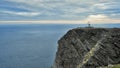 NORDKAPP, NORWAY - A view on the North Cape cliff and Globe Monument Royalty Free Stock Photo