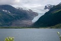 Nordland. Beautiful scenery of Svartisen glacier. Engabreen from the Holandsfjorden view.