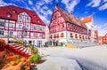 Nordlingen, Germany. Charming old city in Bavaria, Swabia. Marktplatz, autumn season