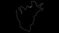 Nordurland Eystra Iceland region map outline animation