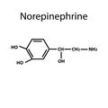 Norepinephrine hormone. Chemical formula. Vector illustration on isolated background Royalty Free Stock Photo