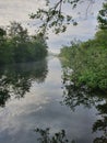 Norfolk Broads, misty River, natural waterway