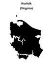 Norfolk outline map Royalty Free Stock Photo