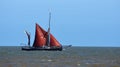 Norfolk Sailing Barge under sail off the Suffolk Coast on a sunny day