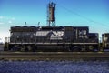 Norfolk Southern GP40-2 diesel locomotive 3035 sits next to a sanding tower