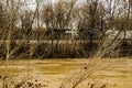 Norfolk and Southern Train by the Flooding Roanoke River