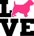 Norfolk Terrier love word with silhouette Royalty Free Stock Photo