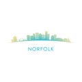 Norfolk, Virginia skyline silhouette. Royalty Free Stock Photo