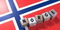 Norge - Norway - wooden cubes and country flag