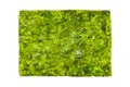 Nori rectangular leaf, dried algae, isolated on white background with clipping path