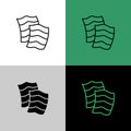 Nori seaweed sheets thin linear simple icon.