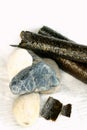 Nori sheets and roll. Royalty Free Stock Photo