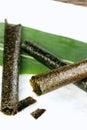 Nori sheets and roll. Royalty Free Stock Photo