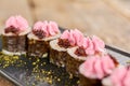 Nori sushi rolls with cream on plate. Royalty Free Stock Photo
