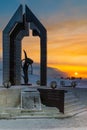 Norilsk, Russia - April 12, 2018: Memorial complex of a black tulip in Norilsk