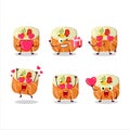 Norimaki sushi cartoon character with love cute emoticon