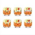 Norimaki sushi cartoon character with sad expression