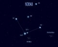 Norma constellation, vector illustration with basic stars Royalty Free Stock Photo