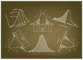 Normal Distribution Diagram or Bell Curve Charts on Blackboard Royalty Free Stock Photo