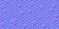 Normal map of honeycomb with hollows simple seamless pattern