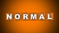 Normal Text Title - Square Wooden Concept - Orange Background - 3D Illustration
