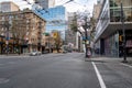 The normally bustling downtown core of Vancouver, nearly empty due to Covid-19. March 29th 2020 Sunday