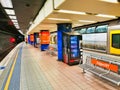 Normally Crowded Metro Platform Deserted because of Coviv19 Lockdown, Australia