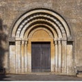 Norman doorway at Guiting Power church, Cotswolds, Gloucestershire, England Royalty Free Stock Photo