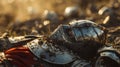 A Norman knight adorned with intricate battle gear taking a welldeserved rest after a hardfought victory Royalty Free Stock Photo