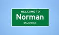 Norman, Oklahoma city limit sign. Town sign from the USA.