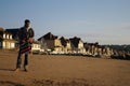 Norman seaside, a turist on the beach