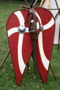 Norman shields stood at The Battle of Hastings reenactment in England