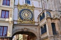 Normandie, the picturesque Gros Horloge in the city of Rouen