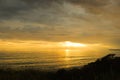 Normandy beach with sunset