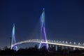 Normandy bridge at night